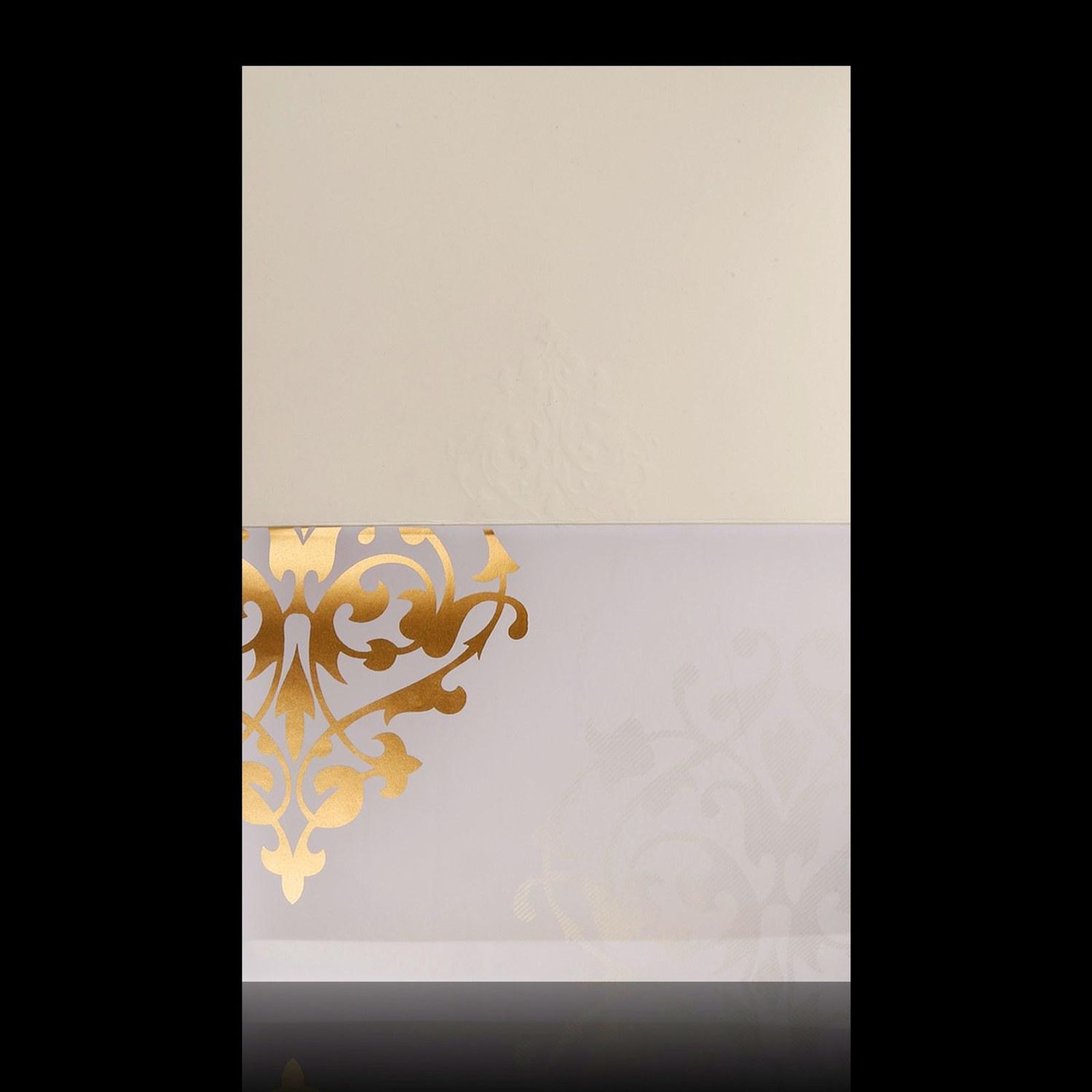 Alluring Gold Foiling Blossom Theme With Violet Shading Wedding Card - KNKZ2360-3 KNKZ2360